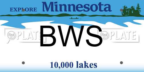 BWS Minnesota License Plate
