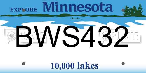 BWS432 Minnesota License Plate