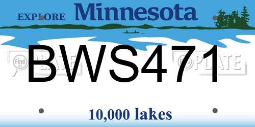BWS471 Minnesota License Plate