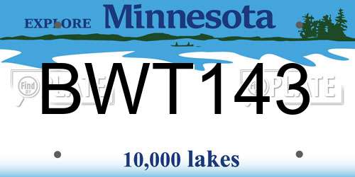 BWT143 Minnesota License Plate