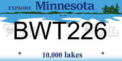 BWT226 Minnesota License Plate