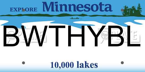 BWTHYBL Minnesota License Plate