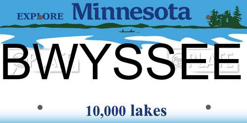 BWYSSEE Minnesota License Plate
