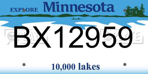 BX12959 Minnesota License Plate