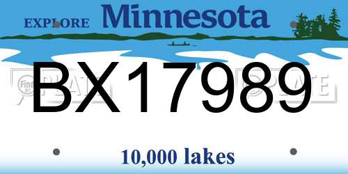 BX17989 Minnesota License Plate