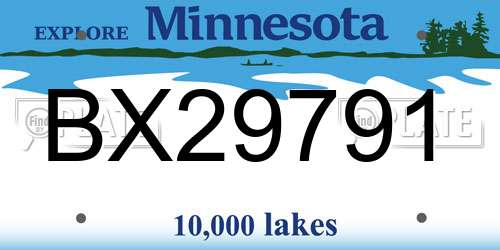 BX29791 Minnesota License Plate