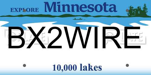 BX2WIRE Minnesota License Plate