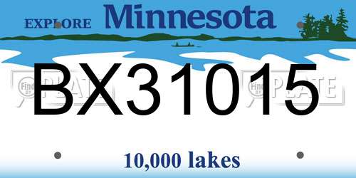 BX31015 Minnesota License Plate