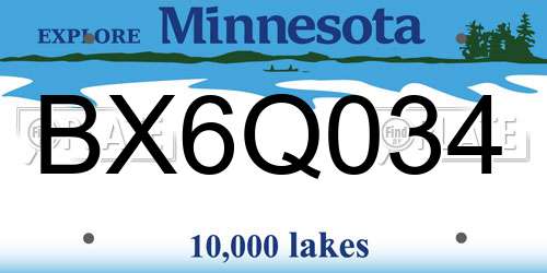 BX6Q034 Minnesota License Plate