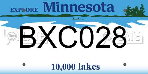 BXC028 Minnesota License Plate