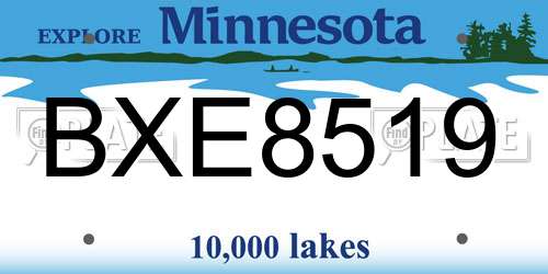BXE8519 Minnesota License Plate