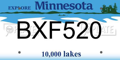 BXF520 Minnesota License Plate