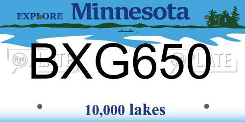 BXG650 Minnesota License Plate