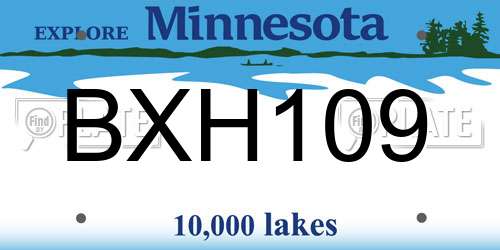 BXH109 Minnesota License Plate