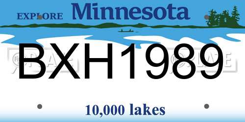 BXH1989 Minnesota License Plate