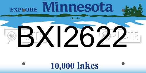 BXI2622 Minnesota License Plate