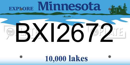 BXI2672 Minnesota License Plate
