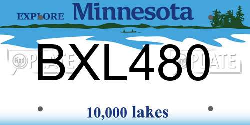 BXL480 Minnesota License Plate