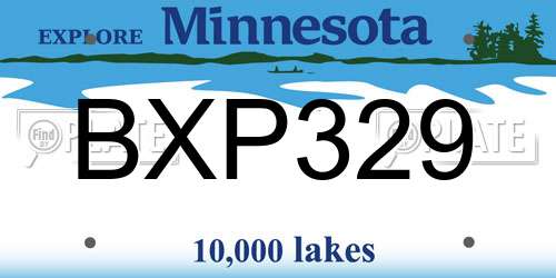 BXP329 Minnesota License Plate
