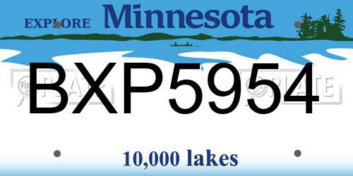 BXP5954 Minnesota License Plate