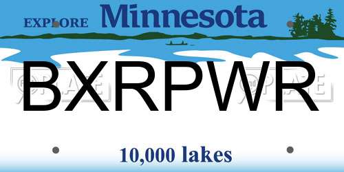 BXRPWR Minnesota License Plate