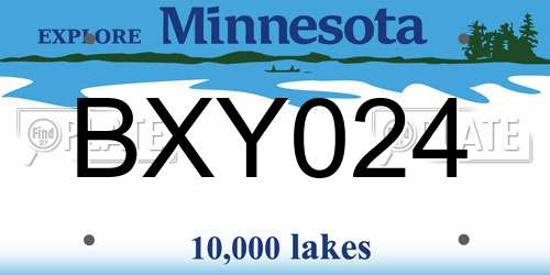 BXY024 Minnesota License Plate