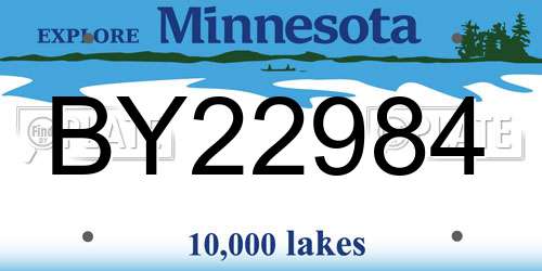 BY22984 Minnesota License Plate