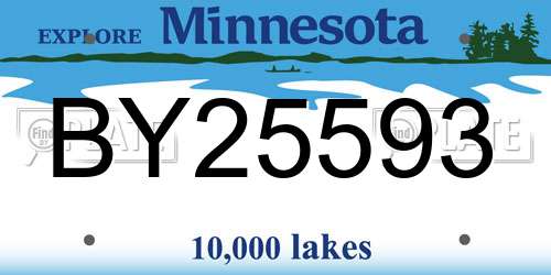BY25593 Minnesota License Plate