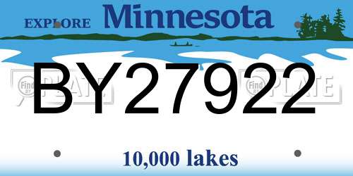 BY27922 Minnesota License Plate