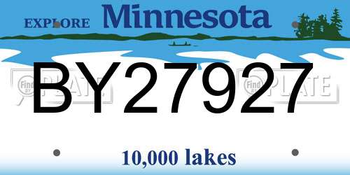 BY27927 Minnesota License Plate
