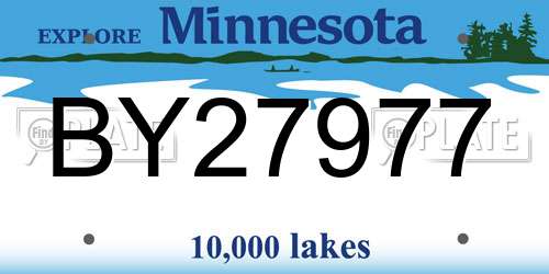 BY27977 Minnesota License Plate
