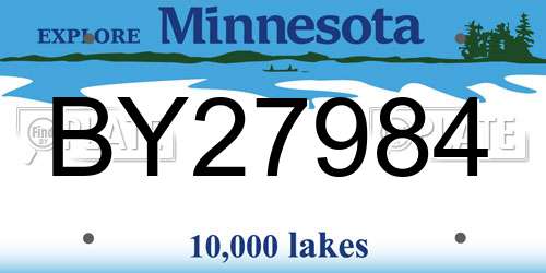 BY27984 Minnesota License Plate