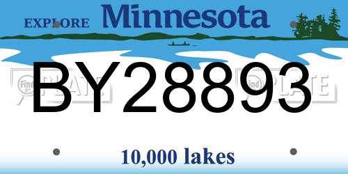 BY28893 Minnesota License Plate