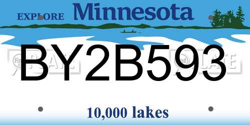 BY2B593 Minnesota License Plate