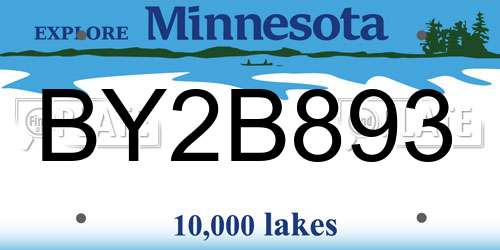 BY2B893 Minnesota License Plate