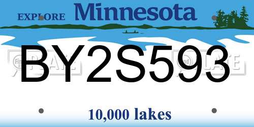 BY2S593 Minnesota License Plate