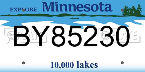 BY85230 Minnesota License Plate