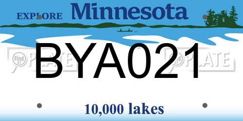 BYA021 Minnesota License Plate