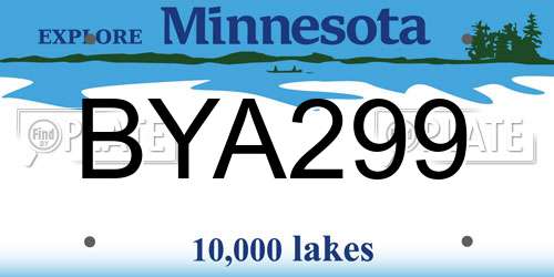 BYA299 Minnesota License Plate