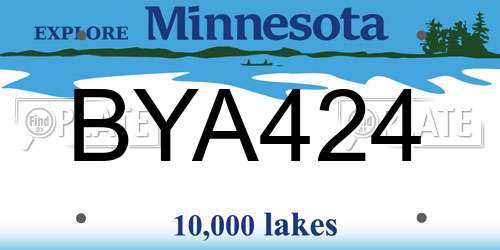 BYA424 Minnesota License Plate