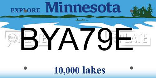 BYA79E Minnesota License Plate