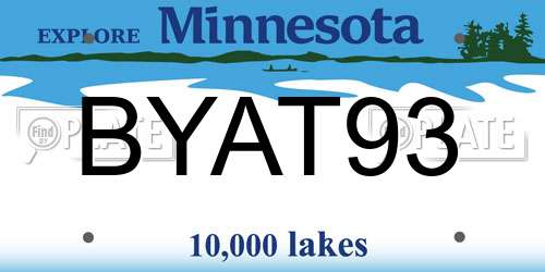 BYAT93 Minnesota License Plate