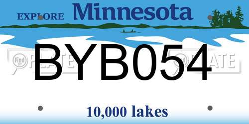 BYB054 Minnesota License Plate