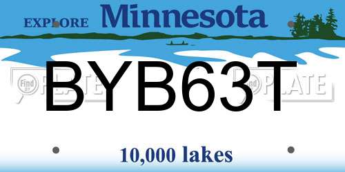 BYB63T Minnesota License Plate