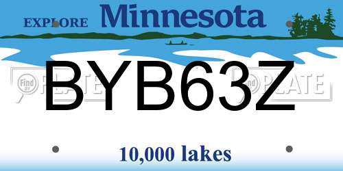 BYB63Z Minnesota License Plate