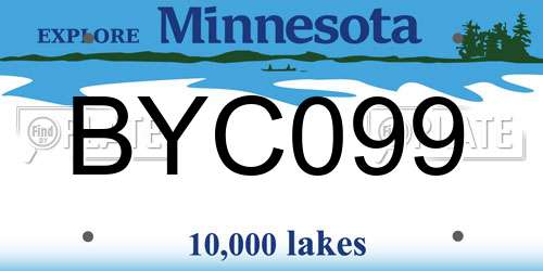 BYC099 Minnesota License Plate