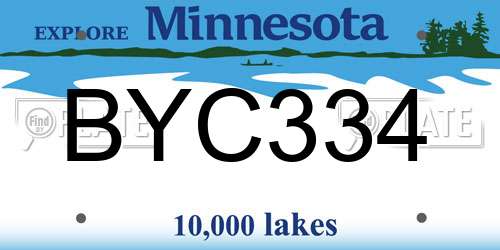 BYC334 Minnesota License Plate