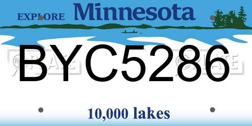 BYC5286 Minnesota License Plate