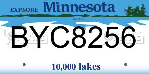 BYC8256 Minnesota License Plate