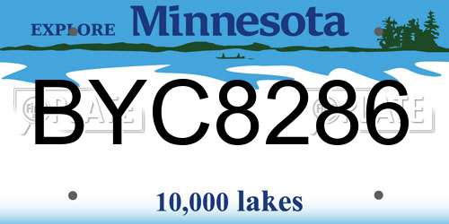 BYC8286 Minnesota License Plate